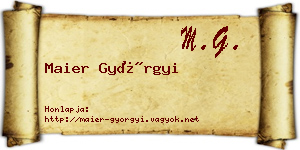 Maier Györgyi névjegykártya